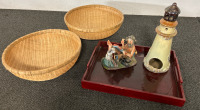 Baskets, Tray, & Decor Pieces