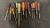 Various Philips Screwdrivers and Flat Head …. Various Chisels.. Air Compressor Hose - 2