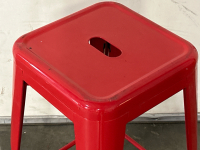 Red Metal Stool - 3