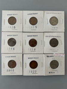 Vintage Wheat Pennies and Jefferson Nickels