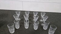 (1) Set of 8 Crystal Wine Glasses (1) Set of 6 Crystal Drinking Glasses - 2