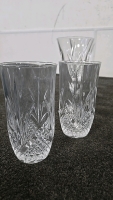 (1) Set of 8 Crystal Wine Glasses (1) Set of 6 Crystal Drinking Glasses - 3