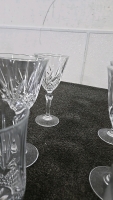 (1) Set of 8 Crystal Wine Glasses (1) Set of 6 Crystal Drinking Glasses - 4