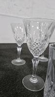 (1) Set of 8 Crystal Wine Glasses (1) Set of 6 Crystal Drinking Glasses - 5