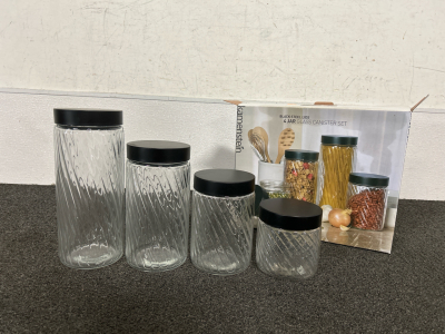 Set of 4 Glass Canisters