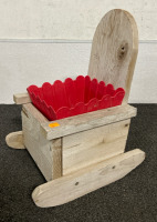 Wooden Rocking Chair Planter - 2