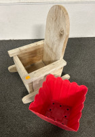 Wooden Rocking Chair Planter - 3