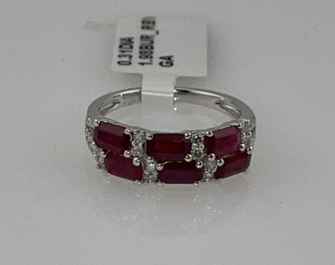 Value $6,670 Burma Ruby And Diamond Platinum Ring Size 6-1/2 (US)