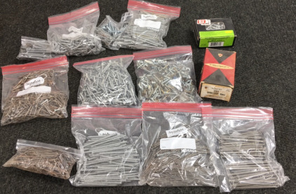Large Amount of Nails/Screws, Turner and Seymour Steel Upholstery Nails