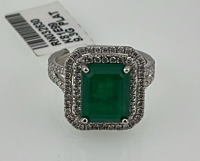 Value $24,378 Emerald And Diamond Platinum Ring Size 6 (US)