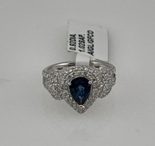 Value $16,230 Sapphire And Diamond Platinum Ring Size 6-1/2 (US)