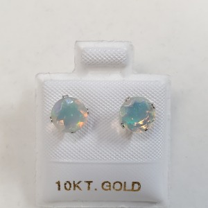 $400 10K Opal (Round 6X6Mm)(1ct) Earrings