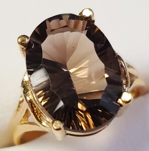 $1765 10K 3.54G Smokey Quartz(4.5ct) Ring