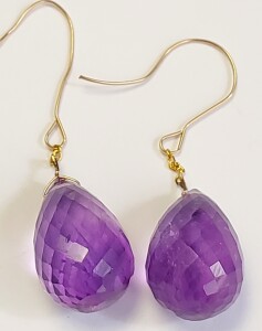 $600 14K Amethyst(17.5ct) Earrings