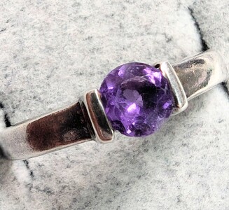 $160 Silver Amethyst Ring