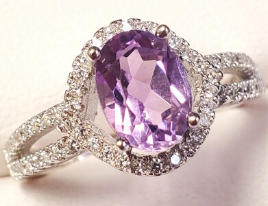 $200 Silver Amethyst Nad Cz Ring