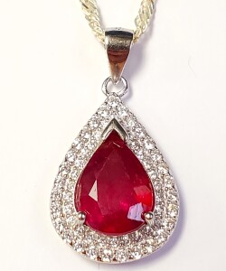 $400 Silver Ruby 16" Necklace