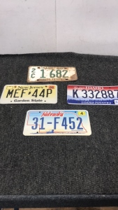 (4) Vintage License Plates