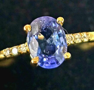 $3500 10K 2.1G Sapphire 1Ct Diamond 0.05Ct Ring