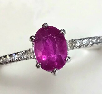 $160 Silver Ruby And Cz Ring