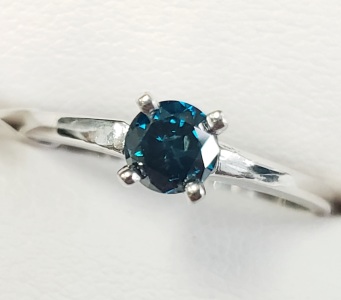 $1805 14K Blue Diamond Treated(0.42ct) Ring