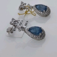 Value $12,780 Aquamarine & Diamond Pair of White Gold Earrings - 2