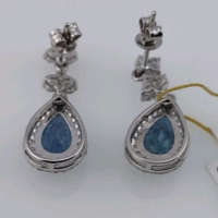 Value $12,780 Aquamarine & Diamond Pair of White Gold Earrings - 4