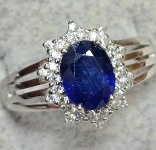 $200 Silver Sapphire CZ Ring