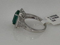 Value $18,370 Beryl Emerald And Diamond Platinum Ring Size 6-1/2 (US) - 3