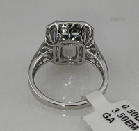 Value $18,370 Beryl Emerald And Diamond Platinum Ring Size 6-1/2 (US) - 4