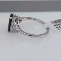 Value $14,763 Platinum Sapphire & Diamond Silver Ring - 3