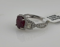 Value $17,830 Madagascar Ruby And Diamond Platinum Ring Size 6-1/2 (US) - 2