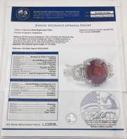 Value $17,830 Madagascar Ruby And Diamond Platinum Ring Size 6-1/2 (US) - 5