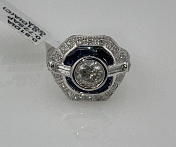 Value $20,870 Sapphire And Diamond Platinum Ring Size 6 (US)