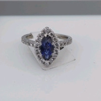 Value $10,240 Sapphire & Diamond White Gold Ring - 2