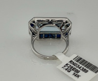 Value $10,140 Aquamarine And Sapphire 14k. White Gold Ring Size 6-1/2 (US) - 4