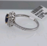 Value $11,970 Natural Blue Sapphire & Diamond Gold Ring - 3