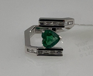 Value $15,534 Emerald & Diamond Platinum Ring