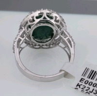 Value $2,360 Emerald & Sapphire Silver Ring - 4