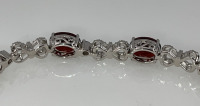 $8,260 Value .925 Sterling Silver Garnet And Diamond Bracelet - 3