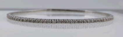 Value $4,260 Natural Diamond & White Gold Bangle