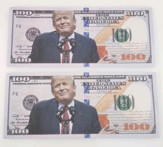 (2) Trump One Hundred Dollar Bills