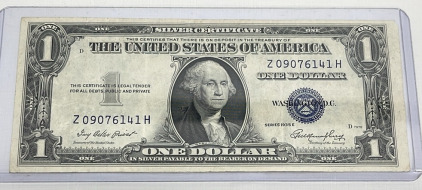 1935G Washington One Dollar Silver Certificate In Protective Case