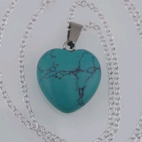 (1) Turquoise Necklace, (1) Turquoise Hear Necklace, (1) 173.60ct. Turquoise Freeform Polished Slab, & (1) 305.45ct. Turquoise Bits - 7