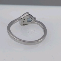 (1) Size 9 Faceted Aquamarine Trillion Cut .925 Ring, (1) Size 9 Faceted Aquamarine Trillion Cut .925 Ring, & (1) Size 8 White & Aquamarine Princess Cut Topaz Ring - 5