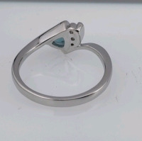 (1) Size 9 Faceted Aquamarine Trillion Cut .925 Ring, (1) Size 9 Faceted Aquamarine Trillion Cut .925 Ring, & (1) Size 8 White & Aquamarine Princess Cut Topaz Ring - 9