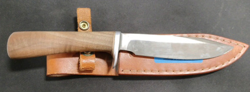 (1) Bowie Knife w/ Solid Wood Handle & Sheath