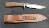 (1) Bowie Knife w/ Solid Wood Handle & Sheath - 3
