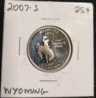 (1) 1976-P Ike Bicentennial Dollar Coin, (1) 2007-S Wyoming State Quarter, (1) 1978-D Jefferson Nickel Denver Mint Nickel, (1)1985-D BroadStrike Roosevelt Dime Denver Mint, (1) 1946-S Misaligned Die Lincoln Wheat Penny, (1) 1940-P Lincoln Wheat Penny, (2) - 5