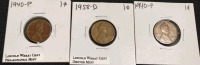 (1) 1976-P Ike Bicentennial Dollar Coin, (1) 2007-S Wyoming State Quarter, (1) 1978-D Jefferson Nickel Denver Mint Nickel, (1)1985-D BroadStrike Roosevelt Dime Denver Mint, (1) 1946-S Misaligned Die Lincoln Wheat Penny, (1) 1940-P Lincoln Wheat Penny, (2) - 13